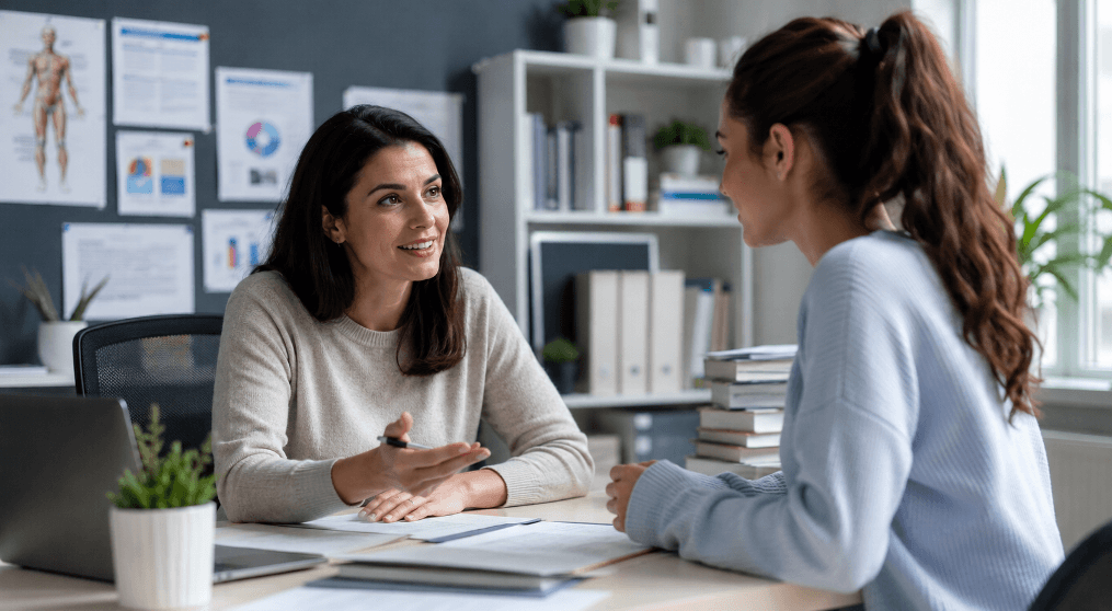 Medical school applicant working with a 1-to-1 admissions mentor on UCAT and interview preparation